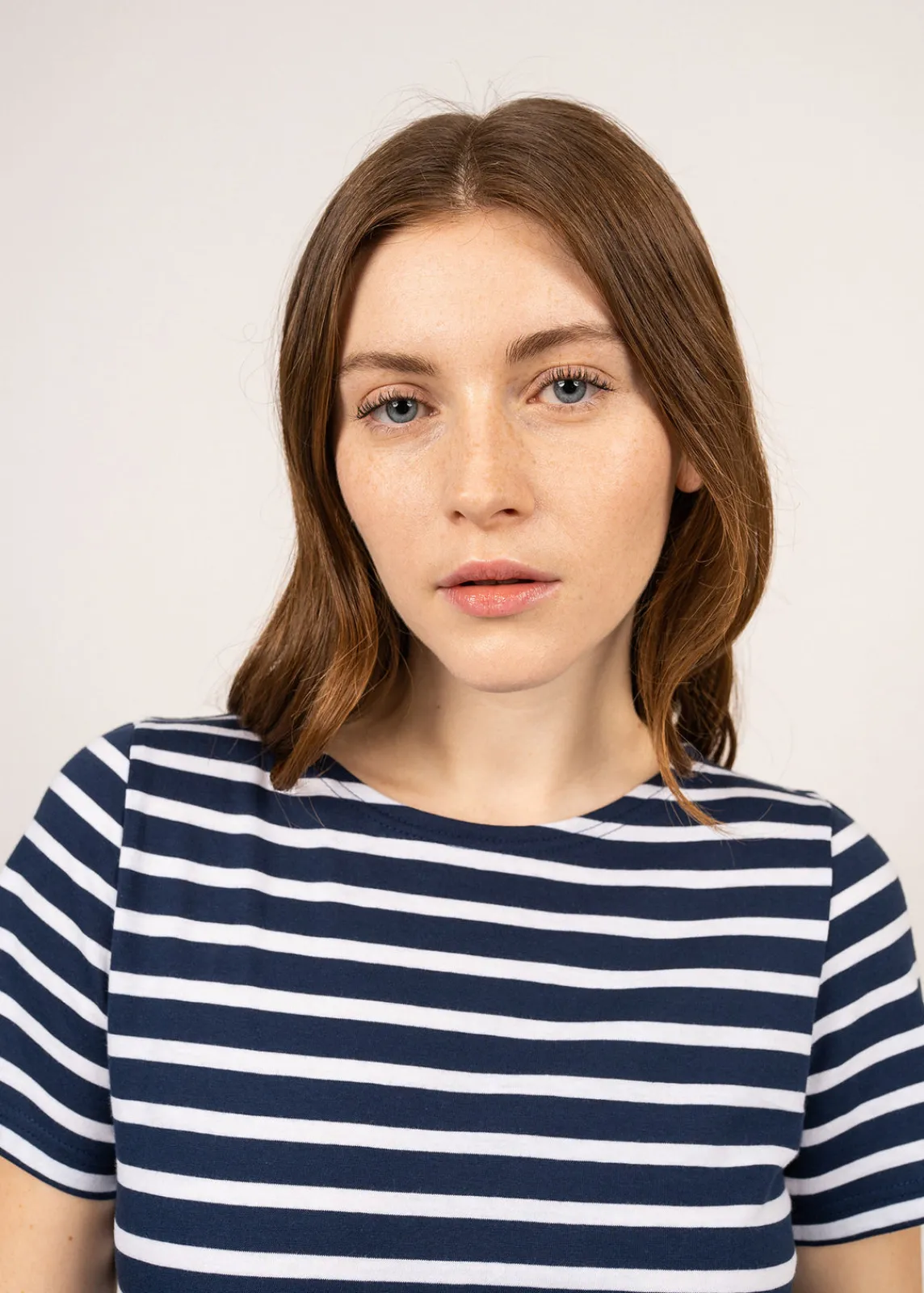 Saint James Sailor Striped Shirts*Etrille short sleeve striped sailor shirt Marine/neige