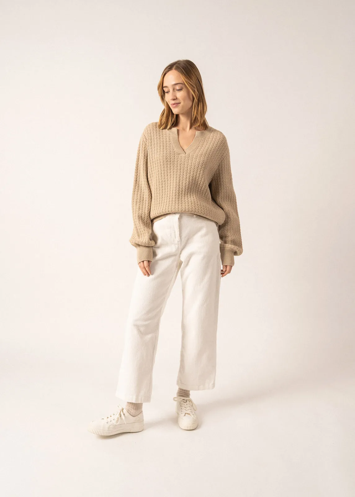 Saint James Jumpers, Cardigans, Jackets*Fairlie V-neck Jumper Beige