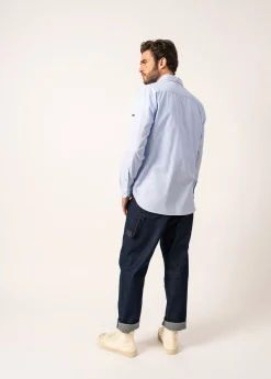 Saint James Shirts*Finlay Striped Shirt Ciel/blanc