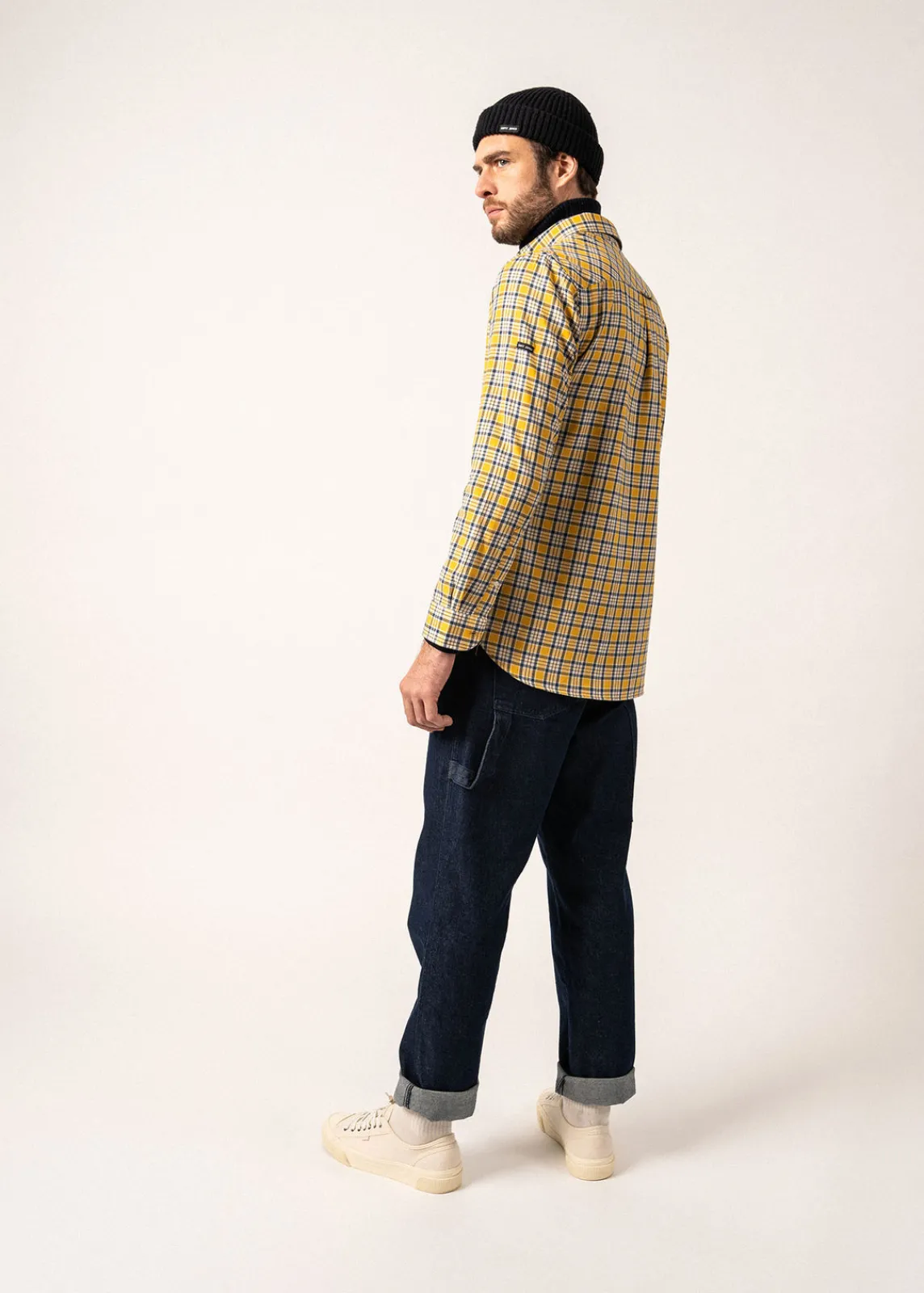 Saint James Shirts*Florent Checked Shirt Ambre/vegetal