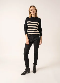Saint James Sailor Jumpers|Sailor Jumpers*Gala Striped Sailor-inspired Jumper Navy/ecume
