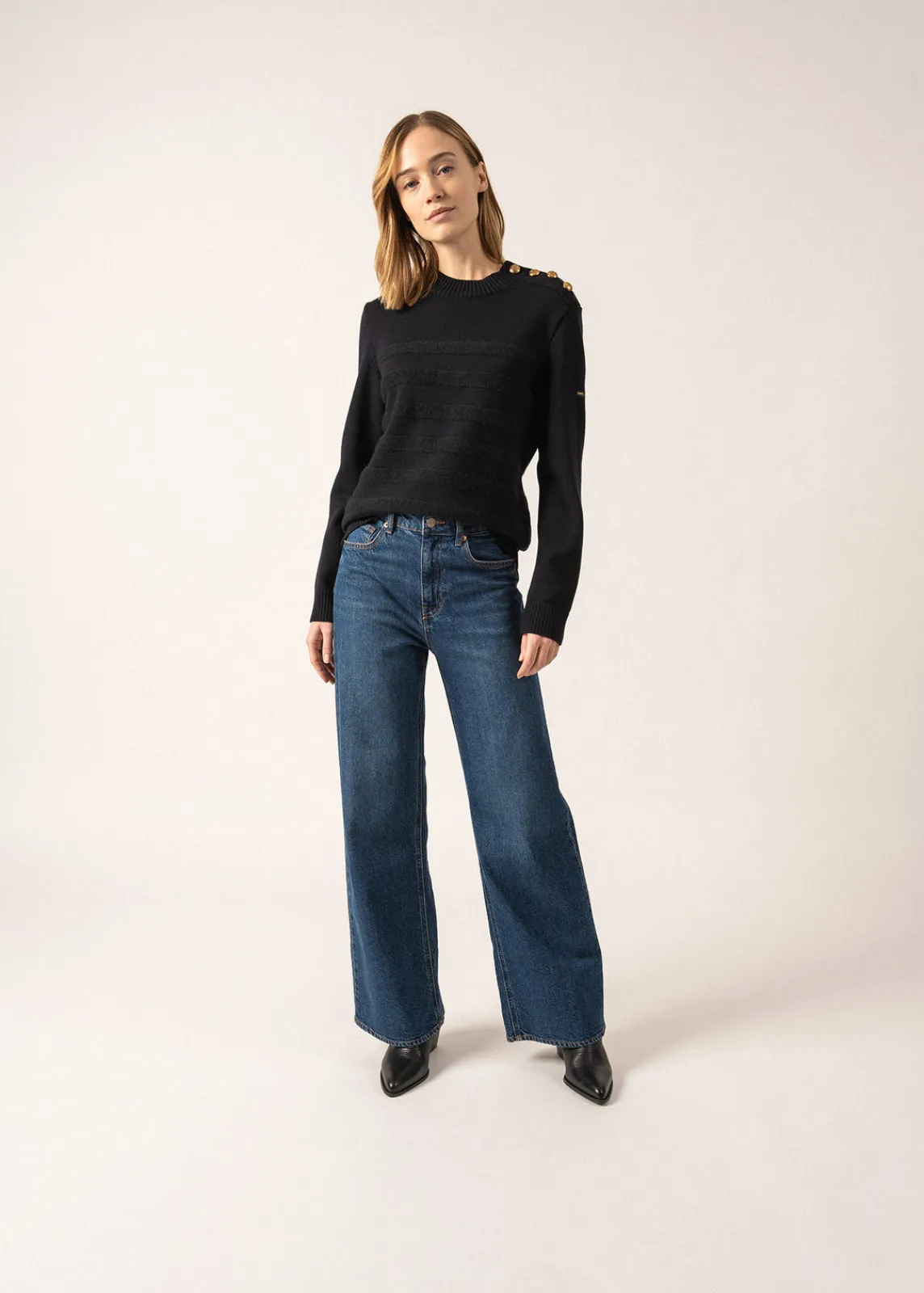 Saint James Sailor Jumpers|Sailor Jumpers*Gala Striped Sailor-inspired Jumper Navy/navy