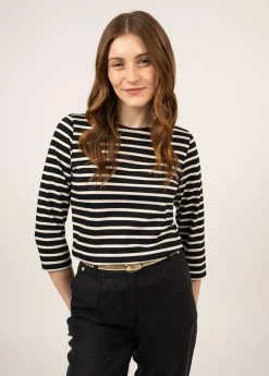 Saint James Sailor Striped Shirts*Galathée striped sailor shirt Noir/ecru