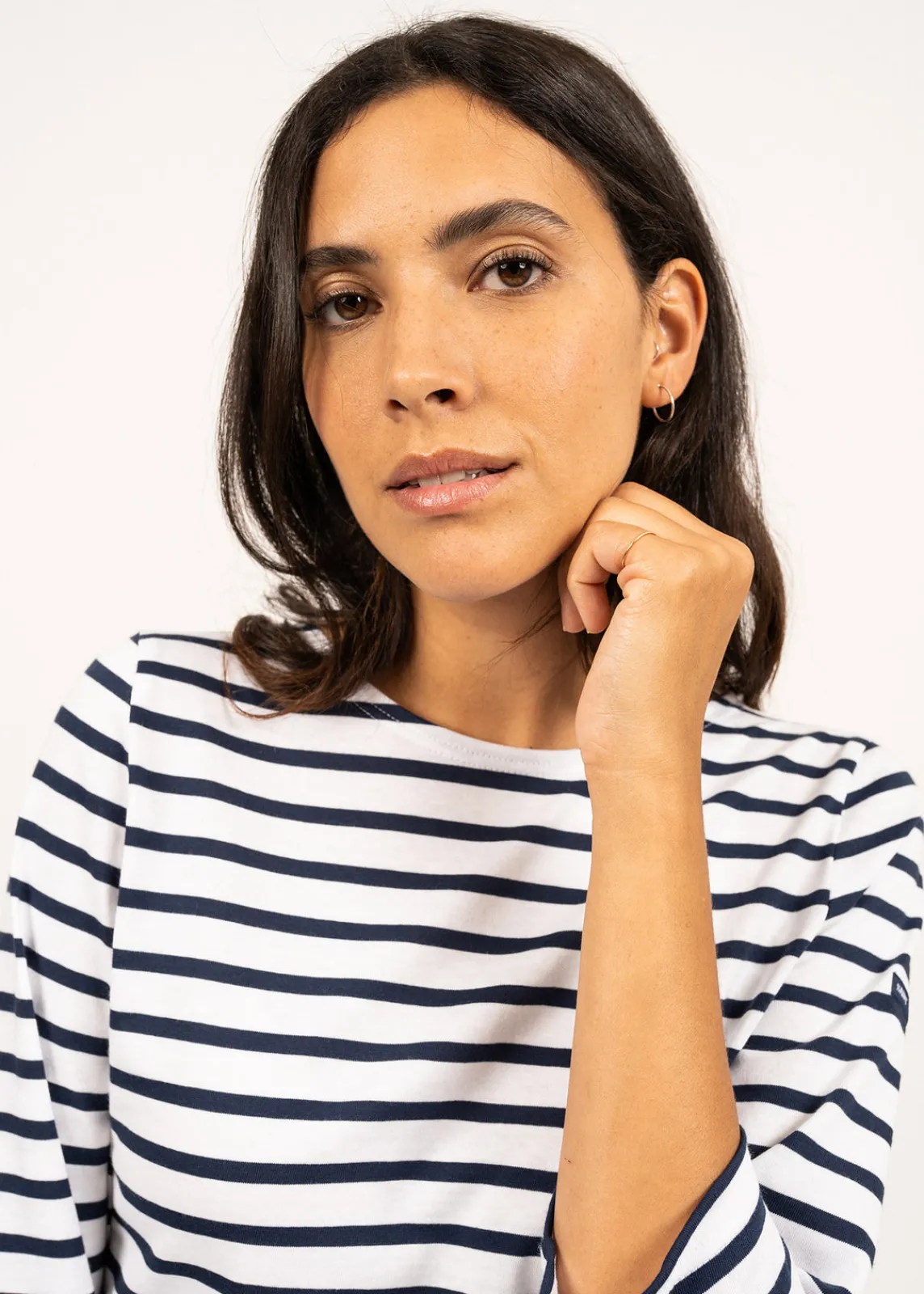 Saint James Sailor Striped Shirts*Galathée striped sailor shirt Neige/marine