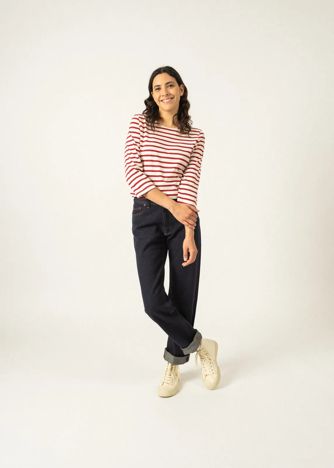 Saint James Sailor Striped Shirts*Galathée striped sailor shirt Ecru/persan