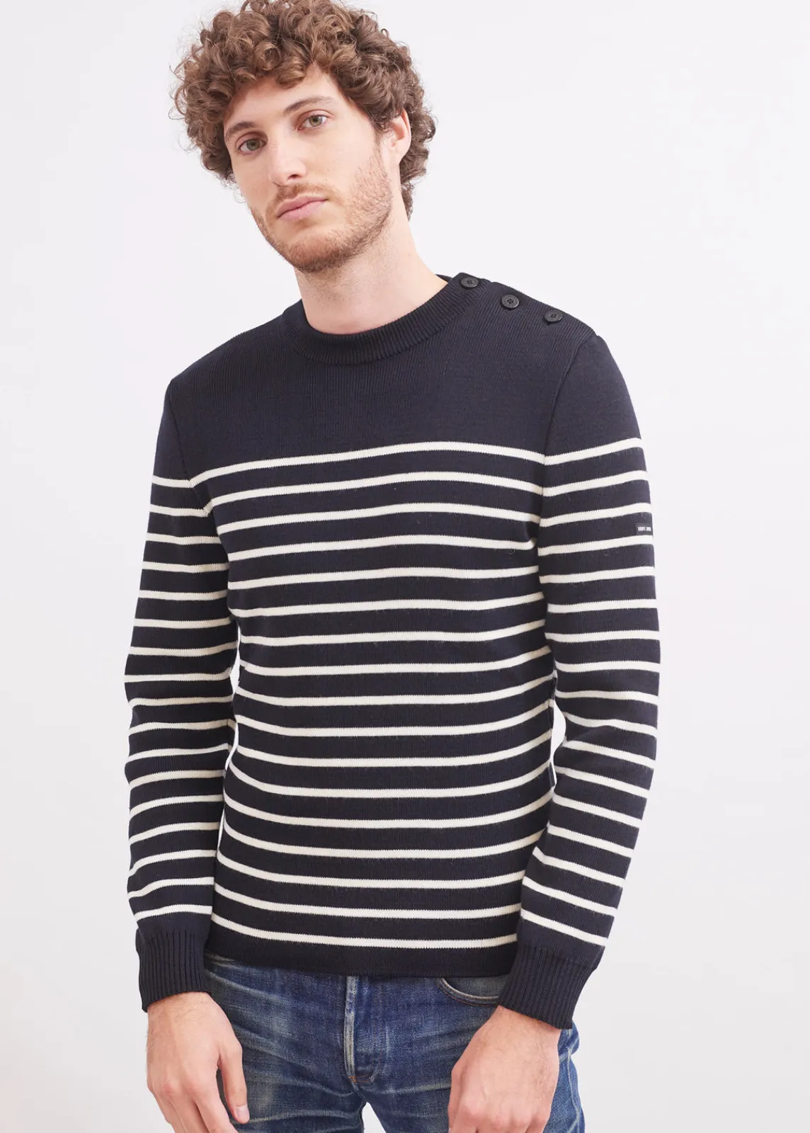 Saint James Sailor Jumpers|Sailor Jumpers*Galiote striped sailor jumper Navy/ecume