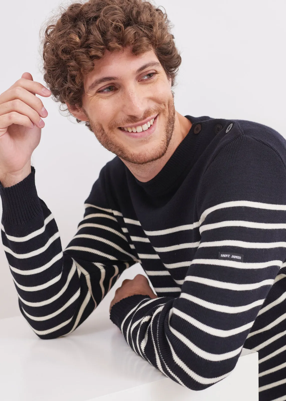 Saint James Sailor Jumpers|Sailor Jumpers*Galiote striped sailor jumper Navy/ecume