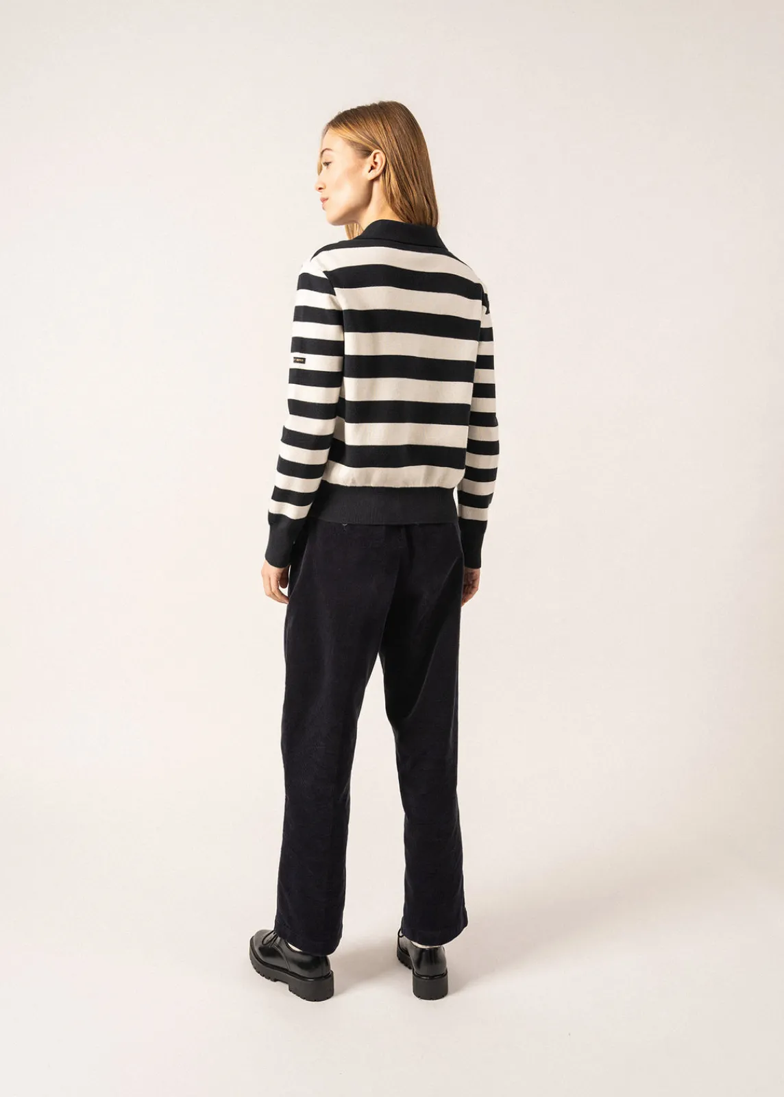 Saint James Jumpers, Cardigans, Jackets*Galway Striped Cardigan Navy/ecume
