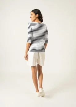 Saint James Sailor Striped Shirts*Garde Côte anti-UV striped sailor shirt Neige/navy