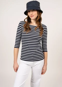 Saint James Sailor Striped Shirts*Garde Côte anti-UV striped sailor shirt Navy/neige