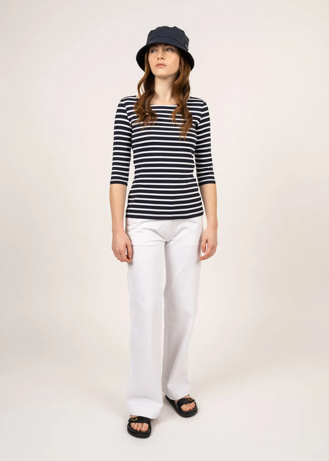 Saint James Sailor Striped Shirts*Garde Côte anti-UV striped sailor shirt Navy/neige