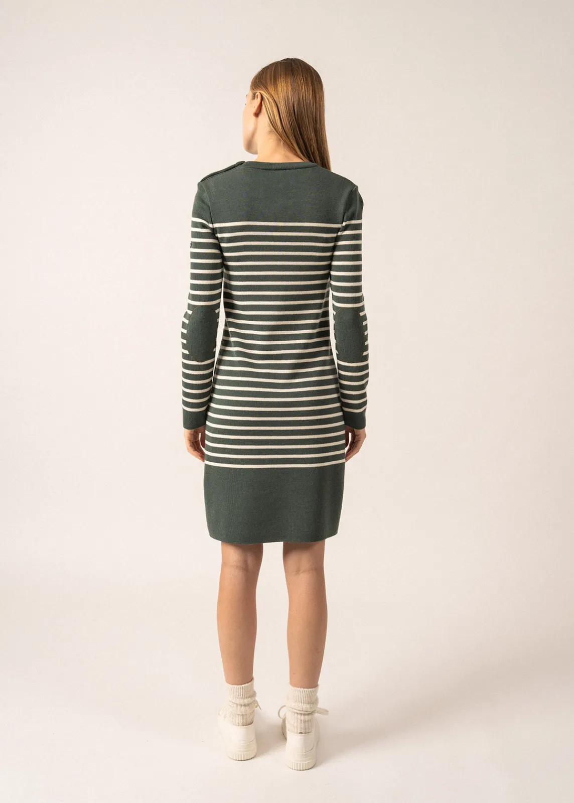 Saint James Dresses & Skirts*Grande Marée striped jumper dress Vegetal/ecume
