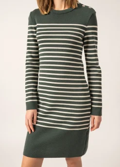 Saint James Dresses & Skirts*Grande Marée striped jumper dress Vegetal/ecume