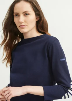 Saint James Sailor Striped Shirts*Guildo boat neck sailor shirt Navy