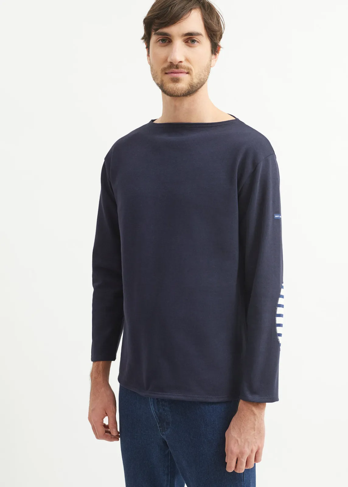 Saint James Sailor Striped Shirts*Guildo boat neck sailor shirt Navy