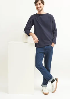 Saint James Sailor Striped Shirts*Guildo boat neck sailor shirt Navy