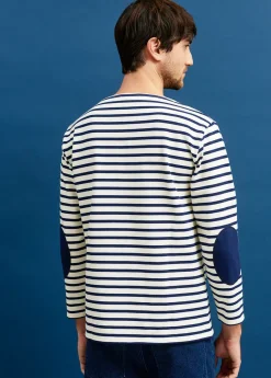 Saint James Sailor Striped Shirts*Guildo boat neck striped sailor shirt Ecru/marine