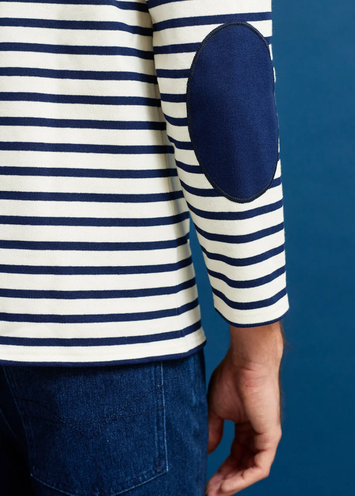 Saint James Sailor Striped Shirts*Guildo boat neck striped sailor shirt Ecru/marine