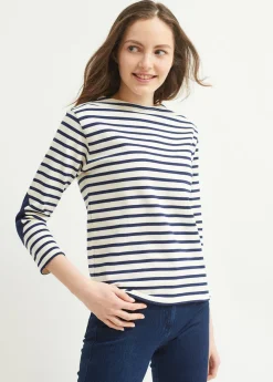 Saint James Sailor Striped Shirts|Sailor Striped Shirts*Guildo boat neck striped sailor shirt Ecru/marine