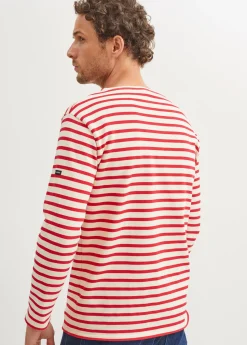 Saint James Sailor Striped Shirts*Guildo striped sailor shirt Ecru/tulipe