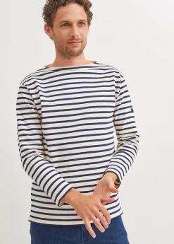 Saint James Sailor Striped Shirts*Guildo striped sailor shirt Ecru/marine
