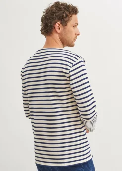 Saint James Sailor Striped Shirts*Guildo striped sailor shirt Ecru/marine