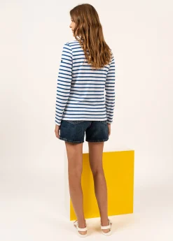 Saint James Sailor Striped Shirts*Hoedic V neck sailor striped shirt Neige/gitane