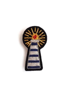 Saint James Brooches*Lighthouse embroidered brooch Blanc/bleu