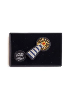 Saint James Brooches*Lighthouse embroidered brooch Blanc/bleu