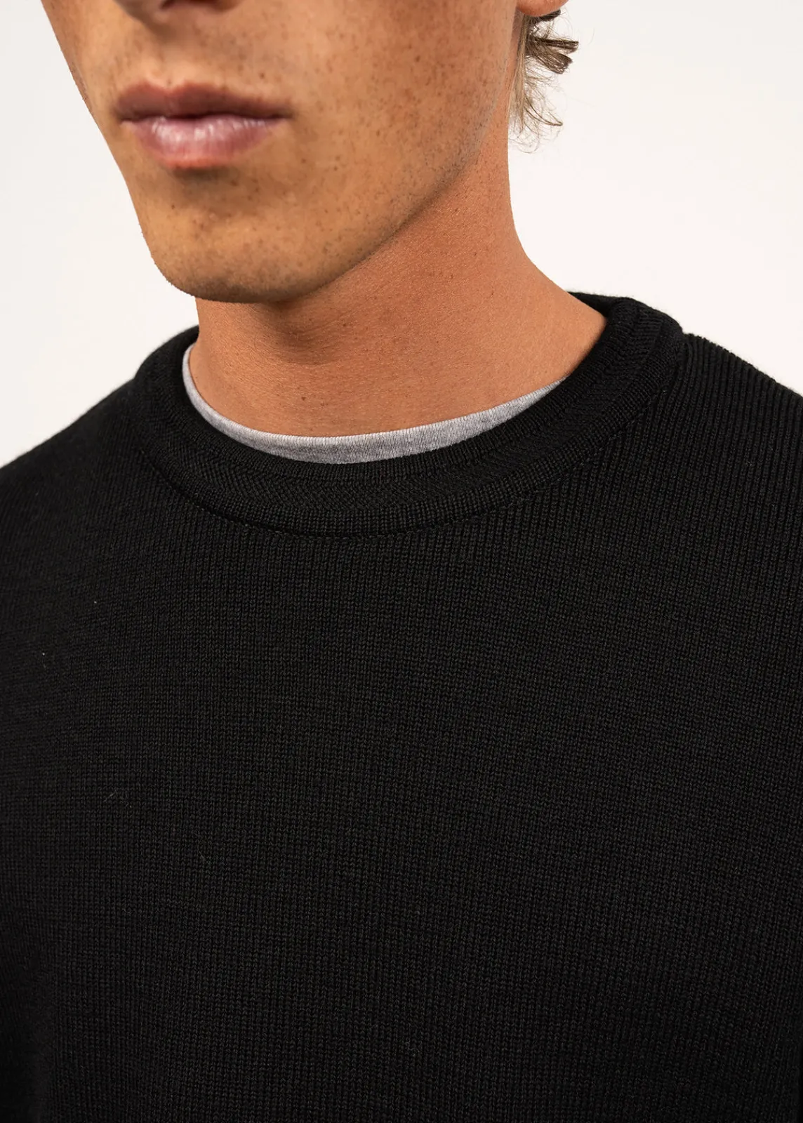 Saint James Sailor Jumpers|Sailor Jumpers*Locronan round neck jumper Noir