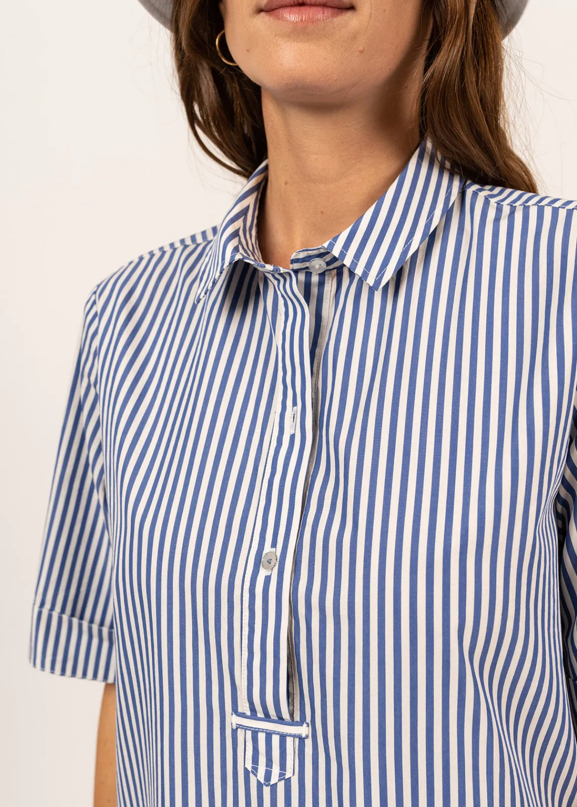Saint James Dresses & Skirts*Léonie shirt dress Blanc/bleu