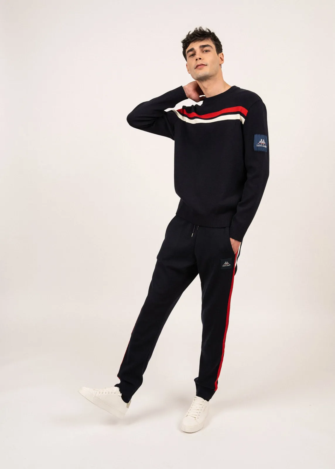 Saint James Sailor Jumpers|Sailor Jumpers*Malherbe wool jumper Navy/ecume/tulipe