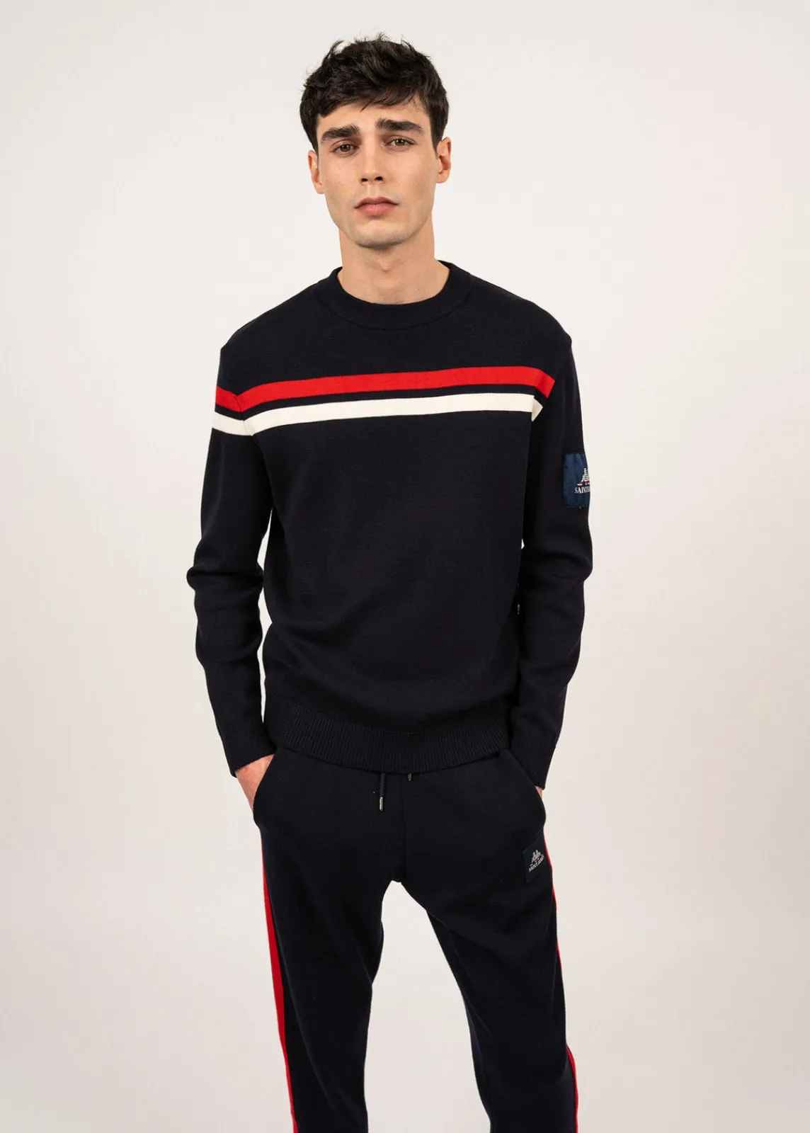 Saint James Sailor Jumpers|Sailor Jumpers*Malherbe wool jumper Navy/ecume/tulipe