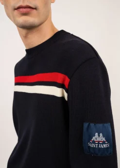 Saint James Sailor Jumpers|Sailor Jumpers*Malherbe wool jumper Navy/ecume/tulipe