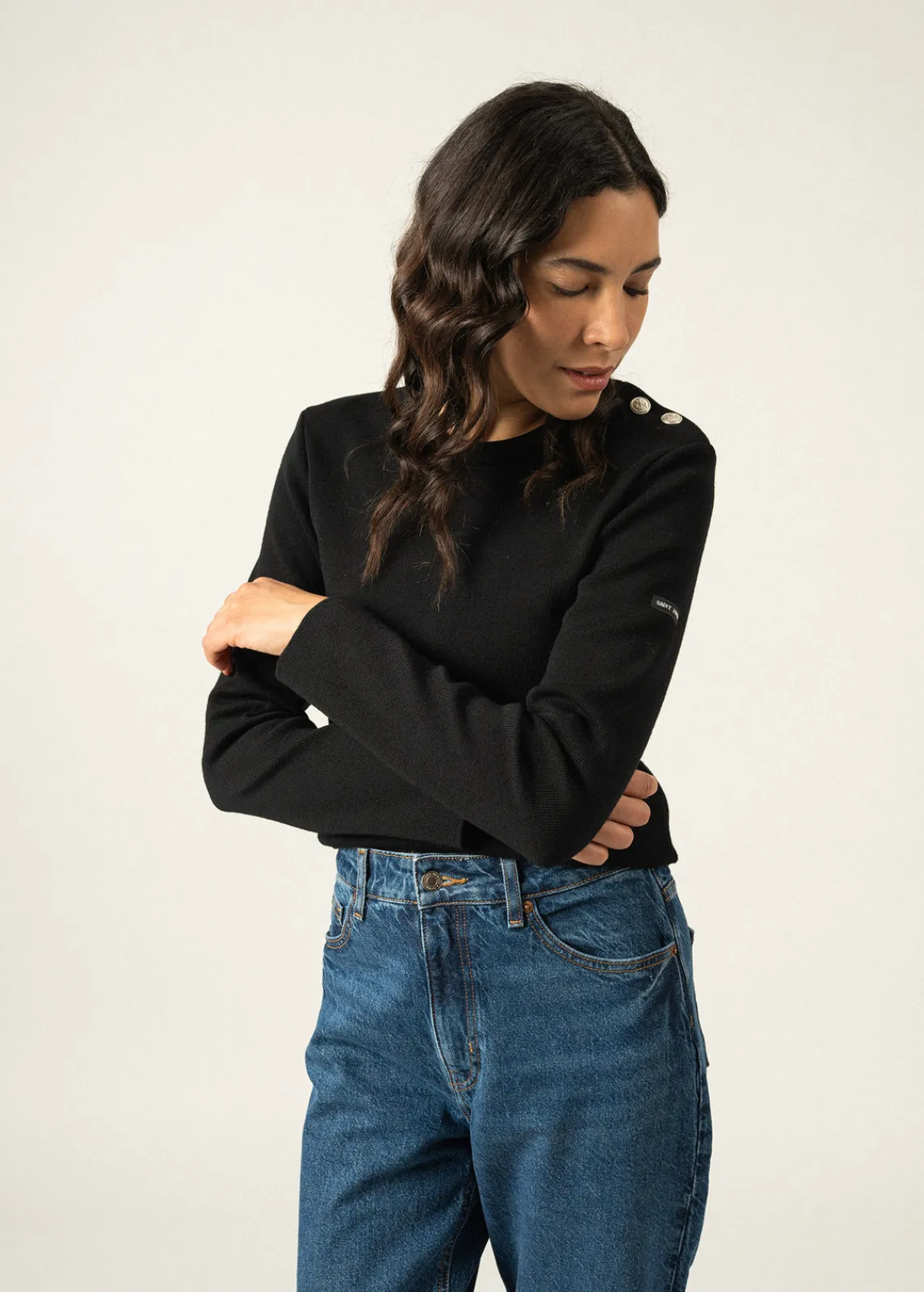 Saint James Sailor Jumpers|Sailor Jumpers*Marée authentic sailor jumper Noir