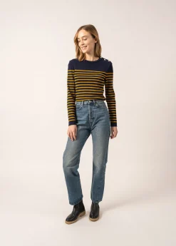 Saint James Sailor Jumpers|Sailor Jumpers*Marée authentic striped sailor jumper Insigne/ambre