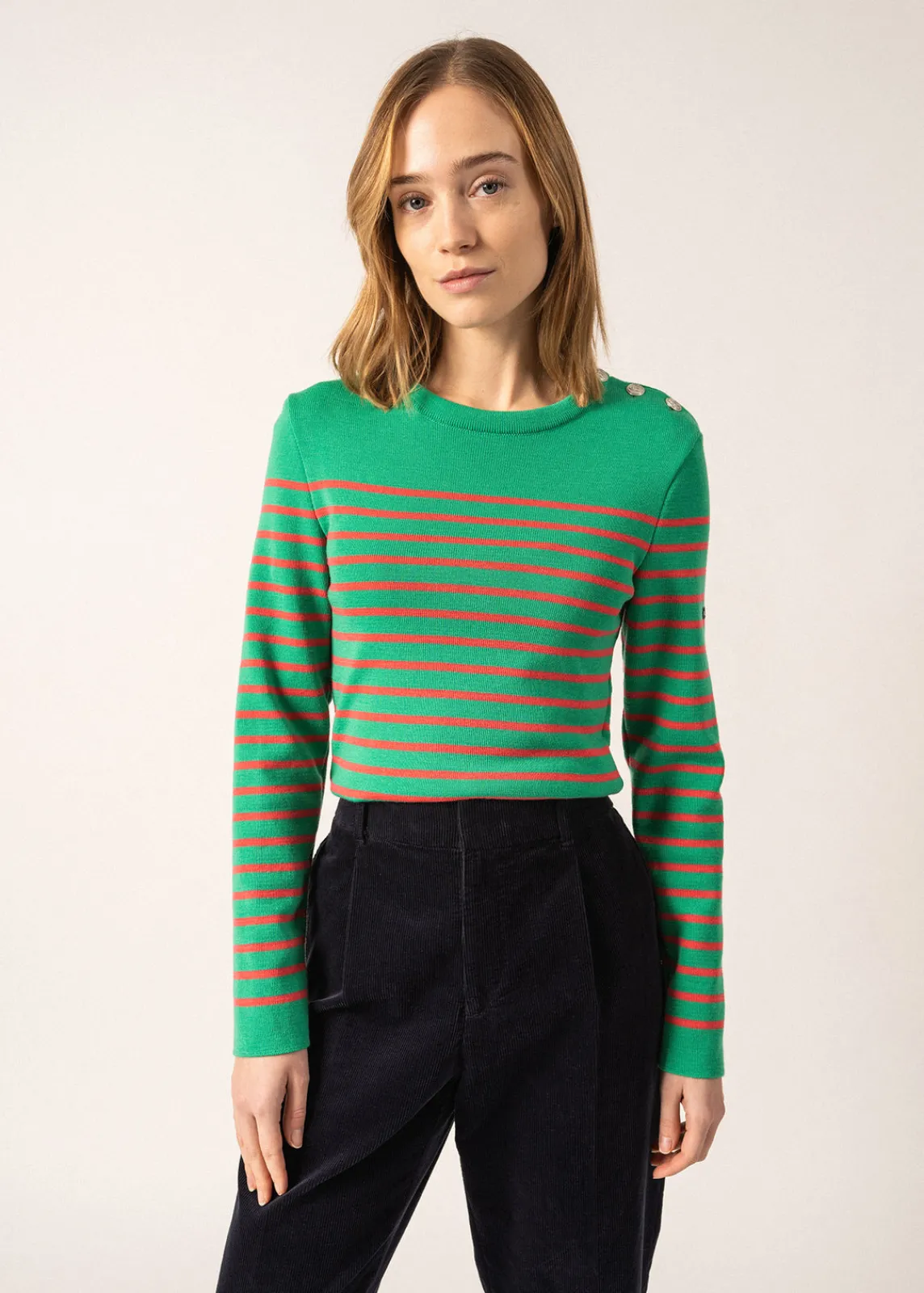Saint James Sailor Jumpers|Sailor Jumpers*Marée authentic striped sailor jumper Trefle/doly