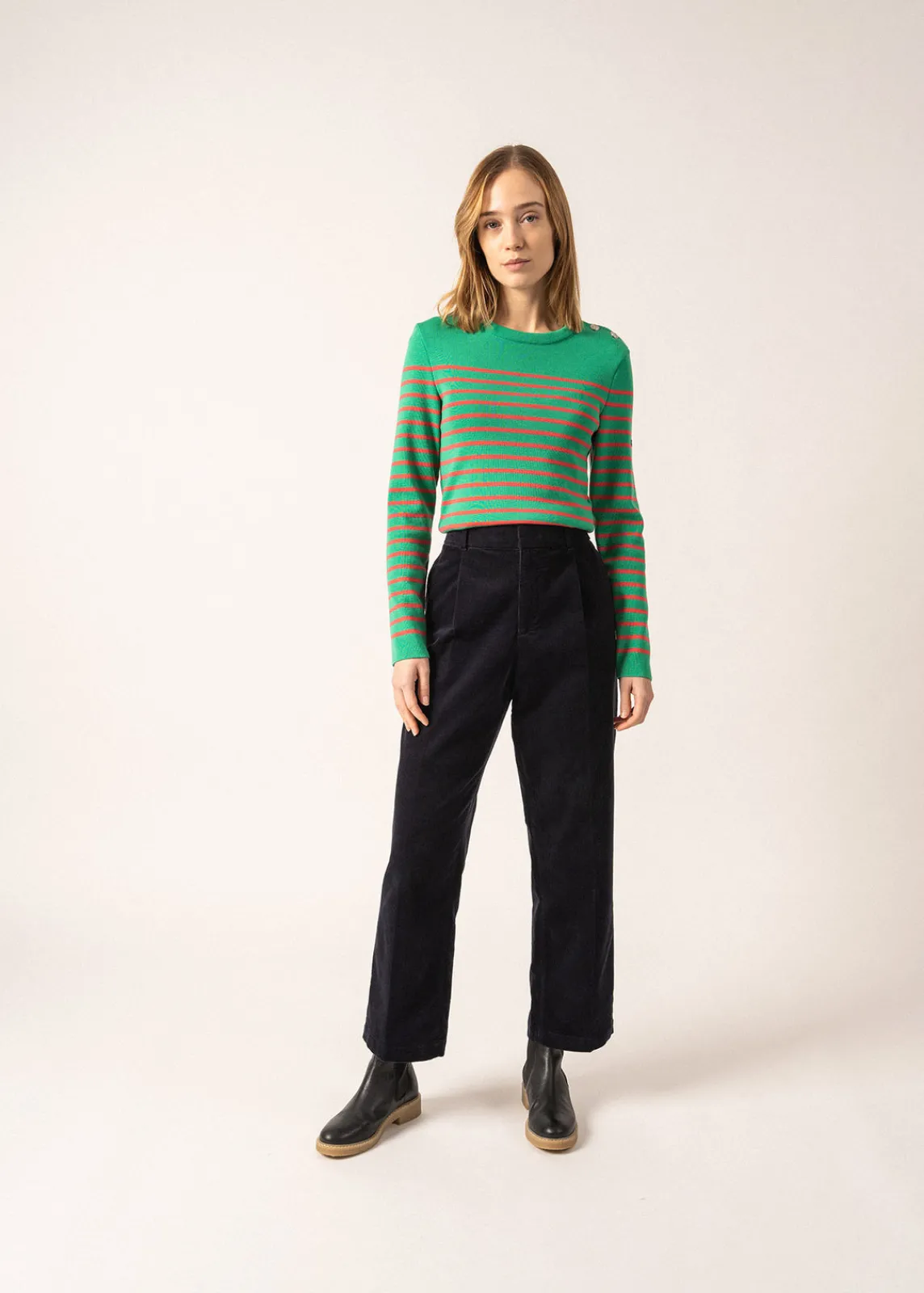 Saint James Sailor Jumpers|Sailor Jumpers*Marée authentic striped sailor jumper Trefle/doly