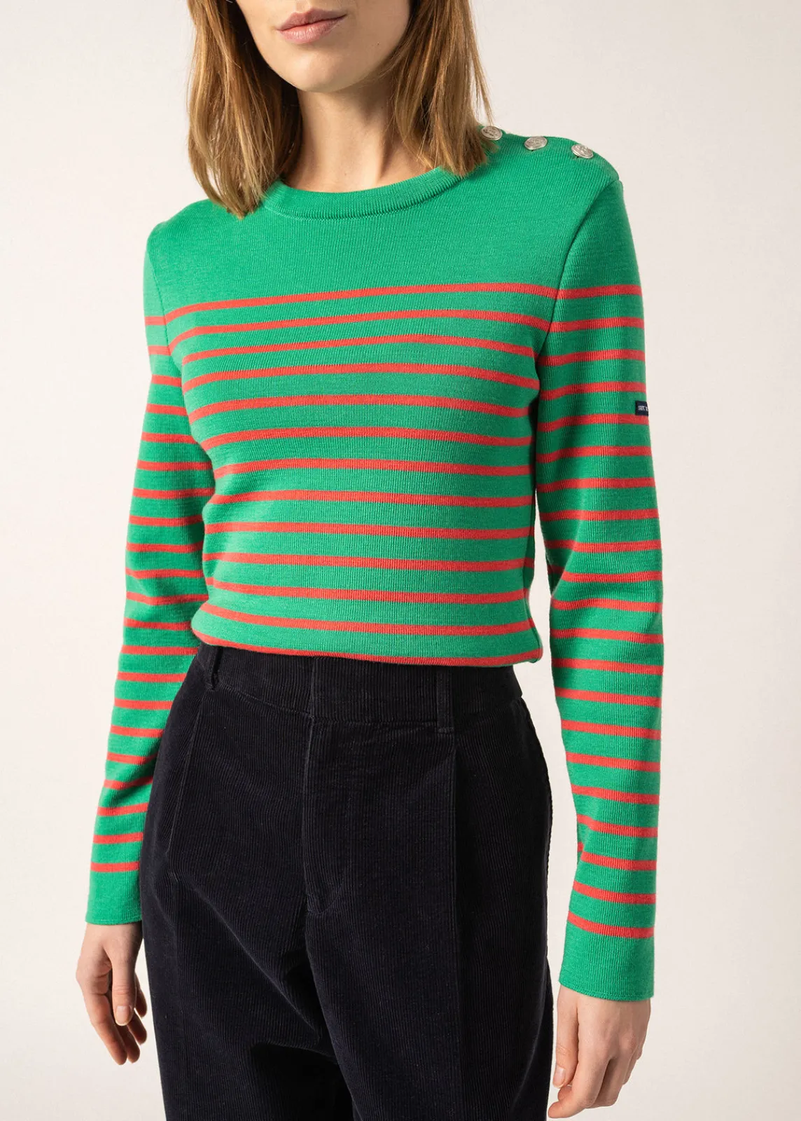 Saint James Sailor Jumpers|Sailor Jumpers*Marée authentic striped sailor jumper Trefle/doly