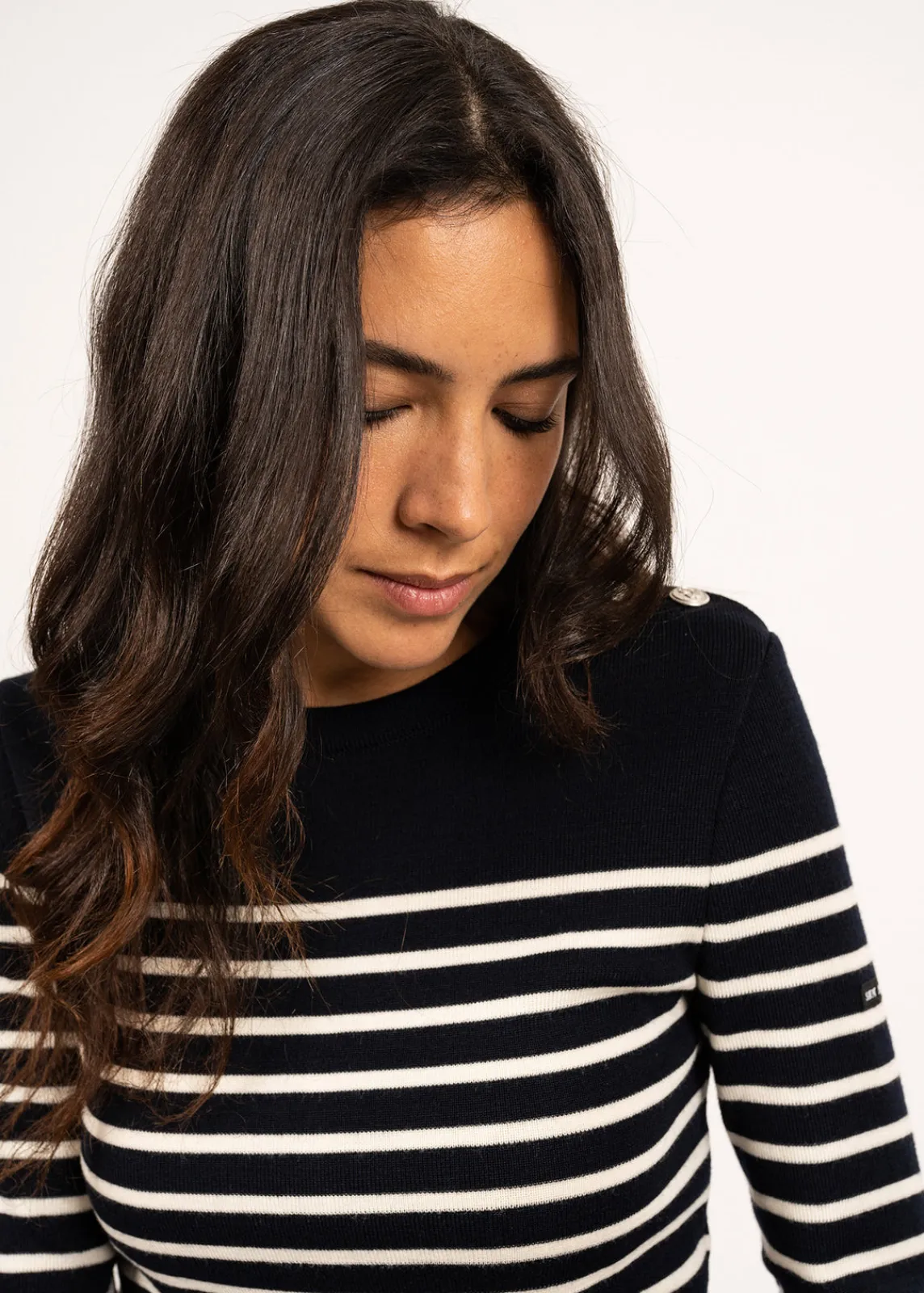 Saint James Sailor Jumpers|Sailor Jumpers*Marée authentic striped sailor jumper Navy/ecume