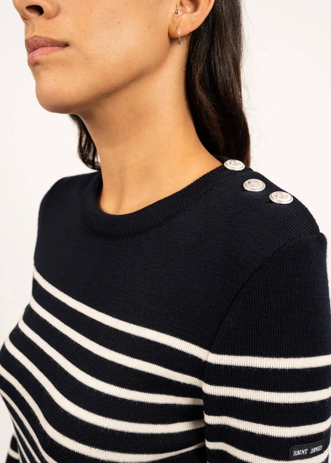 Saint James Sailor Jumpers|Sailor Jumpers*Marée authentic striped sailor jumper Navy/ecume