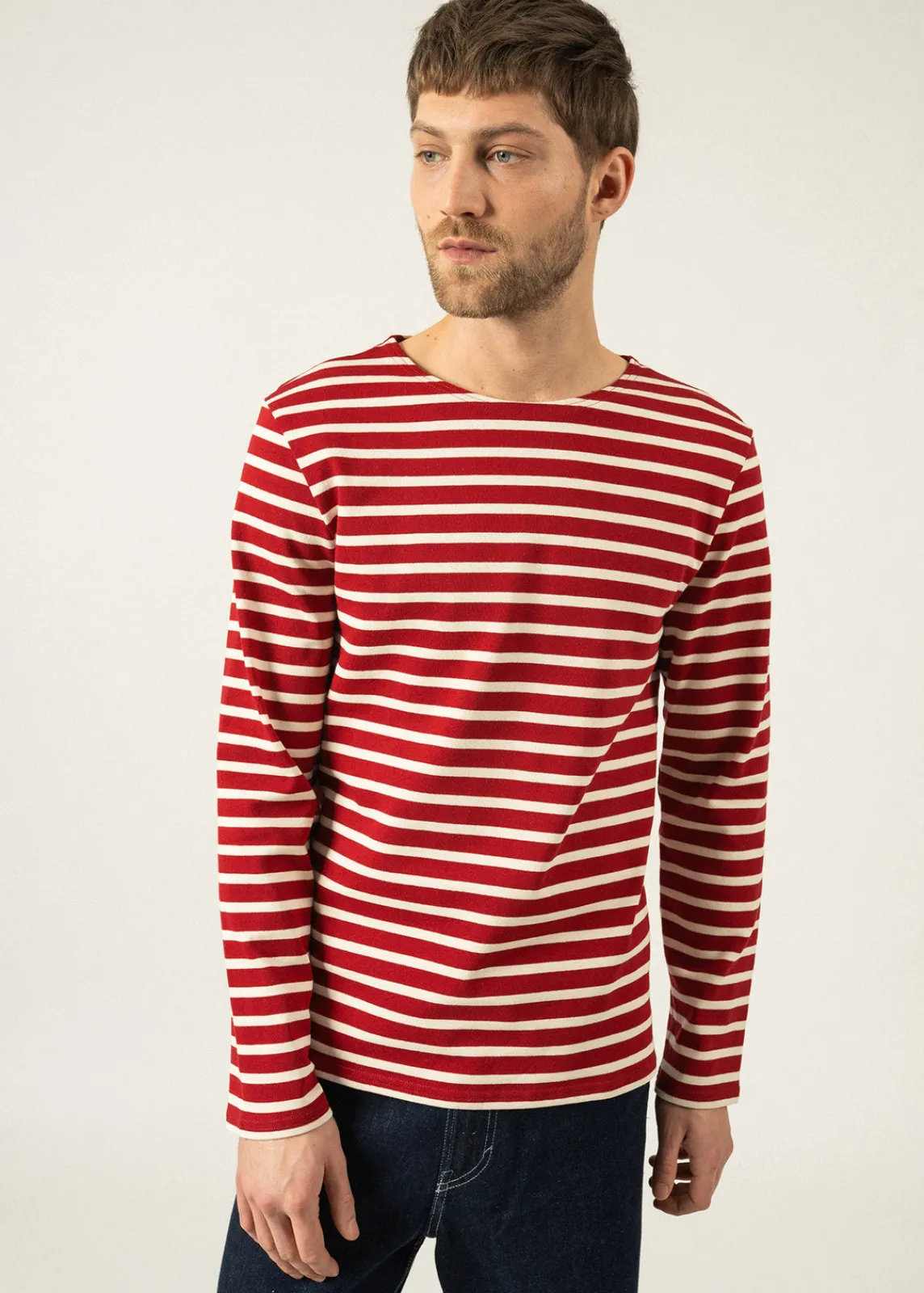 Saint James Sailor Striped Shirts|Sailor Striped Shirts*Meridien unisex striped sailor shirt Persan/ecru