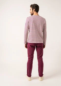 Saint James Sailor Striped Shirts*Meridien unisex striped sailor shirt Ecume/prune