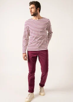 Saint James Sailor Striped Shirts*Meridien unisex striped sailor shirt Ecume/prune