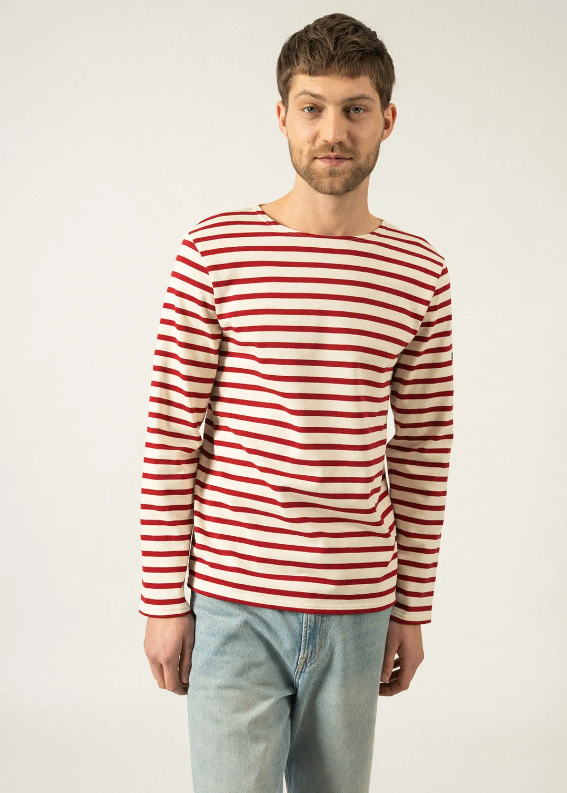 Saint James Sailor Striped Shirts*Meridien unisex striped sailor shirt Ecru/persan