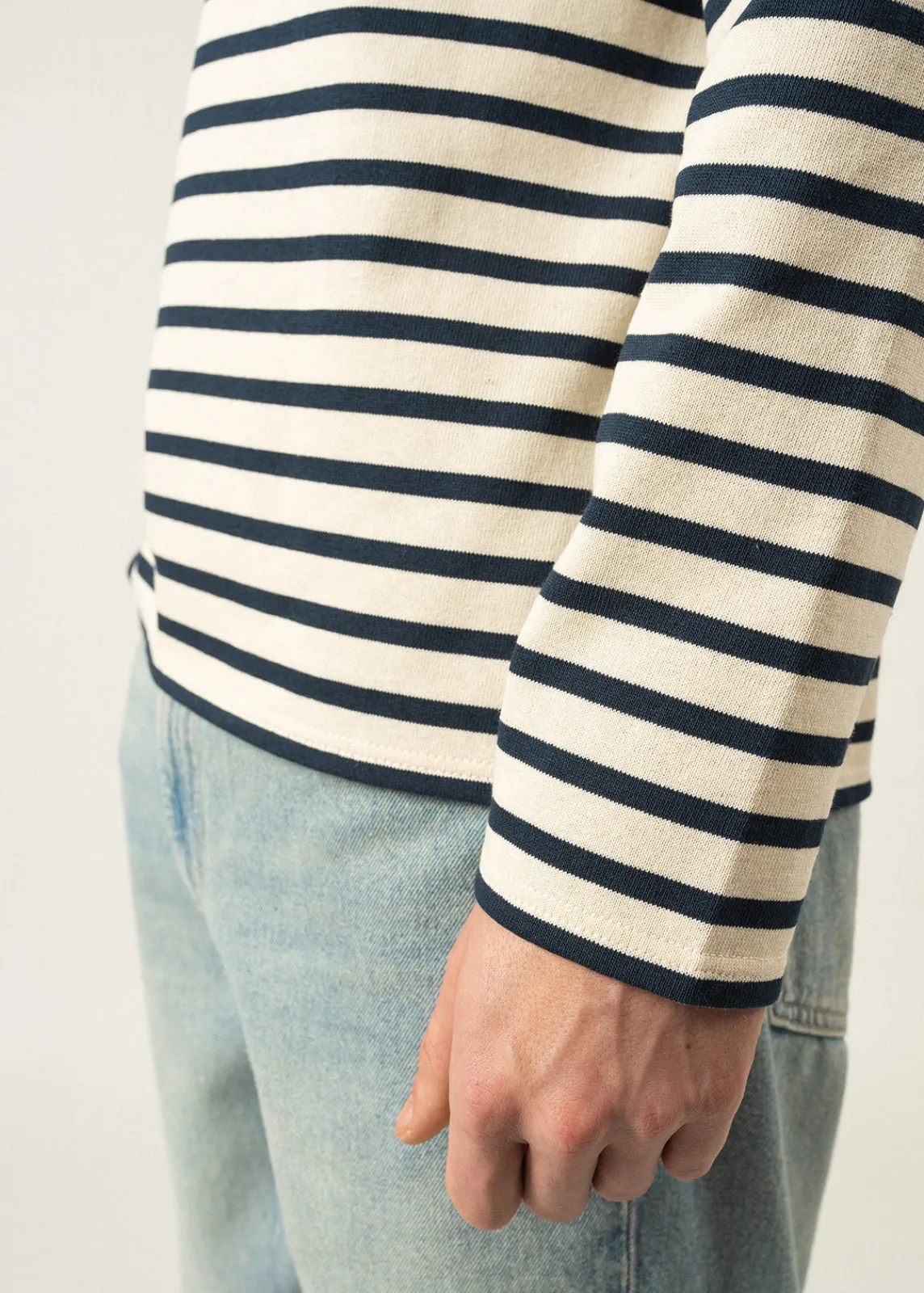 Saint James Sailor Striped Shirts*Meridien unisex striped sailor shirt Ecru/marine