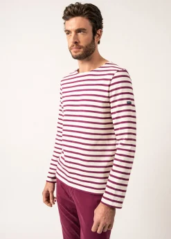 Saint James Sailor Striped Shirts|Sailor Striped Shirts*Meridien unisex striped sailor shirt Ecume/prune