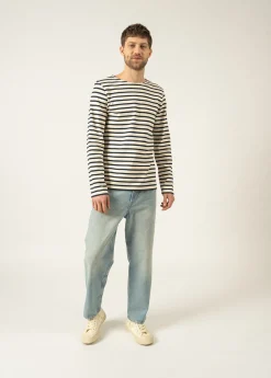Saint James Sailor Striped Shirts|Sailor Striped Shirts*Meridien unisex striped sailor shirt Ecru/marine