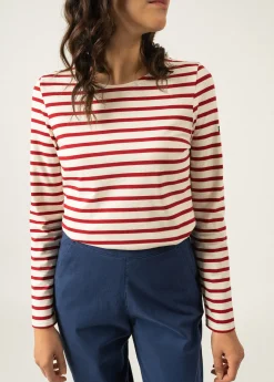 Saint James Sailor Striped Shirts|Sailor Striped Shirts*Minquidame striped sailor shirt Ecru/persan