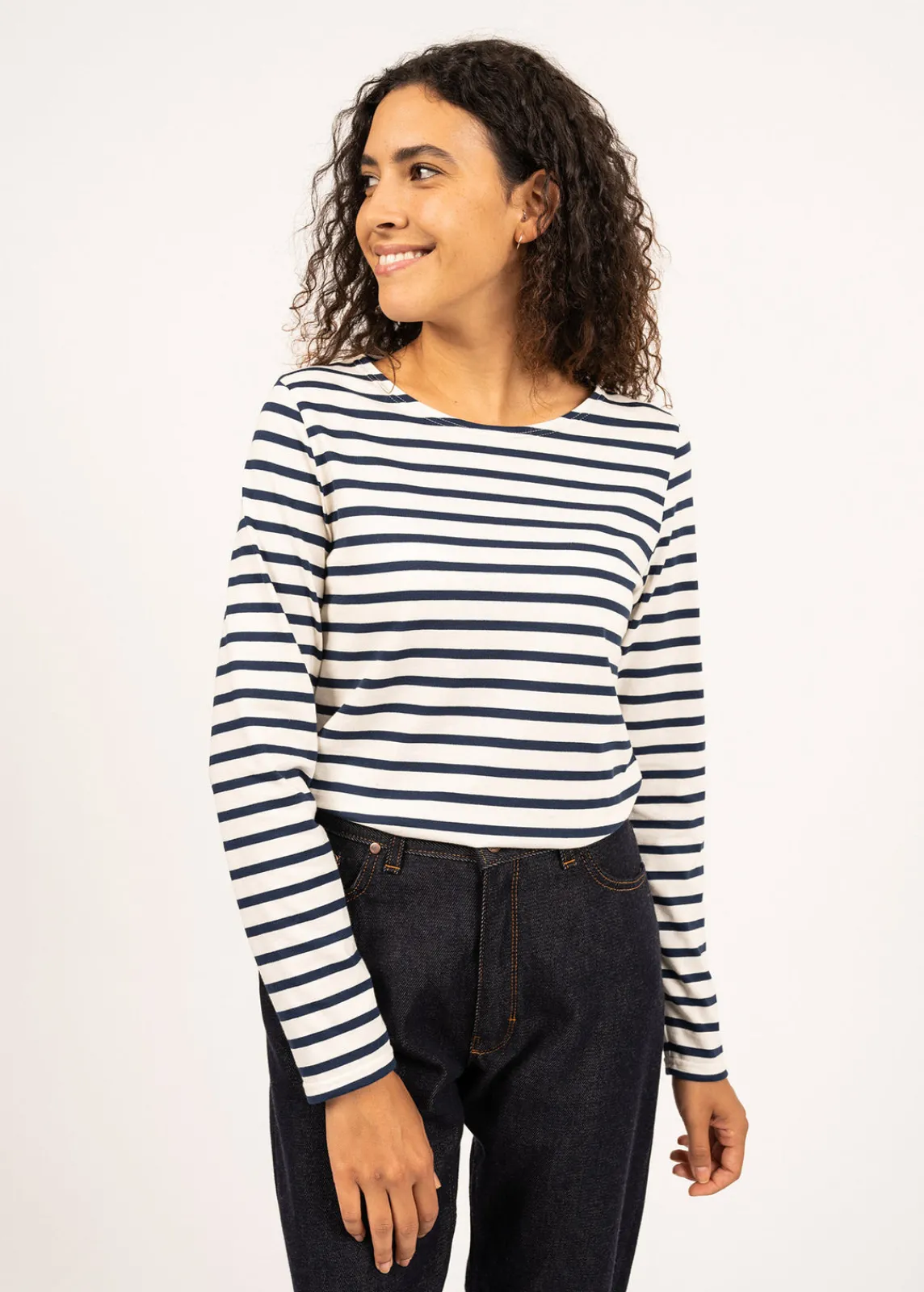 Saint James Accessories*Minquidame striped sailor shirt Ecru/marine